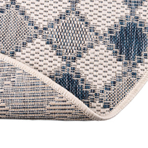 Ivory 3' 1 x 3' 1 Outdoor Trellis Round Area Rug Weather Resistant for Patio, Deck, Terrace, Balcony, Porch Geometric Design Water Safe Outside Carpet for Sale at Rug Engine