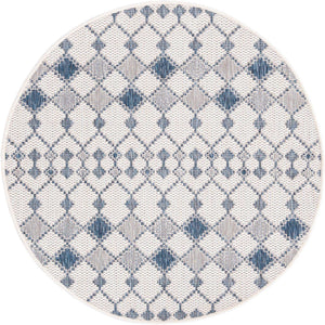 Ivory 4' 1 x 4' 1 Outdoor Trellis Round Area Rug Weather Resistant for Patio, Deck, Terrace, Balcony, Porch Geometric Design Water Safe Outside Carpet for Sale at Rug Engine