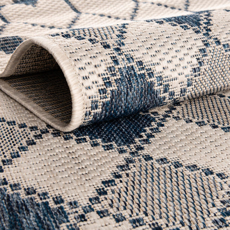 Ivory 2' 7 x 10' Outdoor Trellis Runner Area Rug Weather Resistant for Patio, Deck, Terrace, Balcony, Porch Geometric Design Water Safe Outside Carpet for Sale at Rug Engine