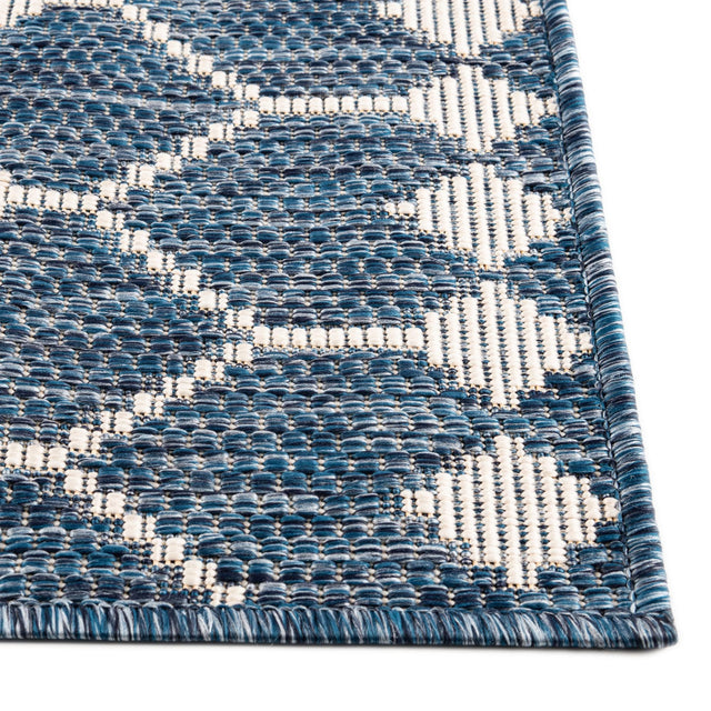 Blue 2' x 3' 1 Outdoor Trellis Rectangle Area Rug Weather Resistant for Patio, Deck, Terrace, Balcony, Porch Geometric Design Water Safe Outside Carpet for Sale at Rug Engine