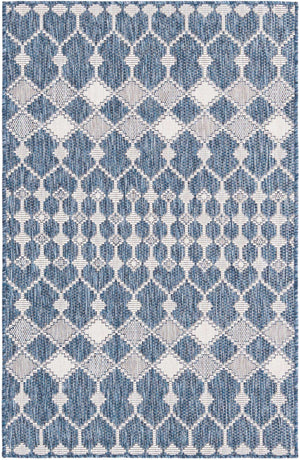 Blue 3' 1 x 5' 3 Outdoor Trellis Rectangle Rug