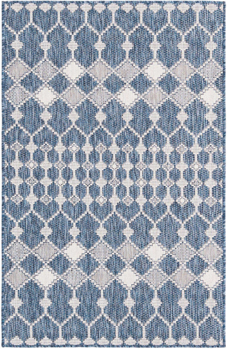 Blue 3' 1 x 5' 3 Outdoor Trellis Rectangle Rug