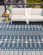Blue 10' x 10' Outdoor Trellis Square Rug