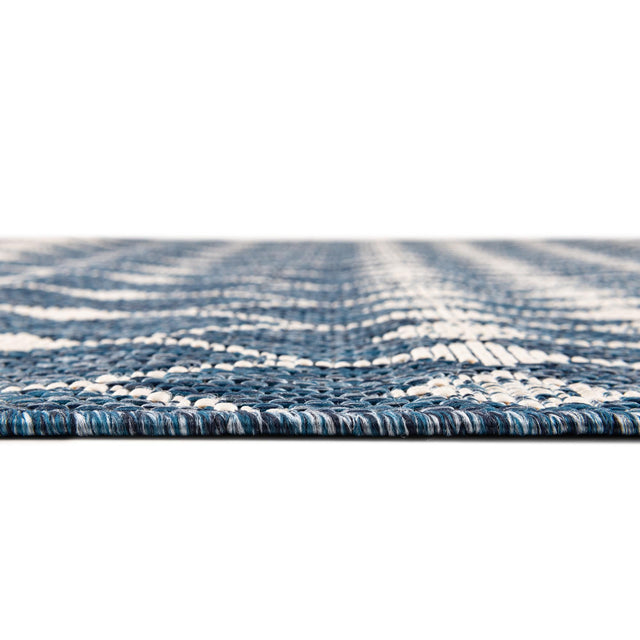 Blue 10' x 10' Outdoor Trellis Square Rug