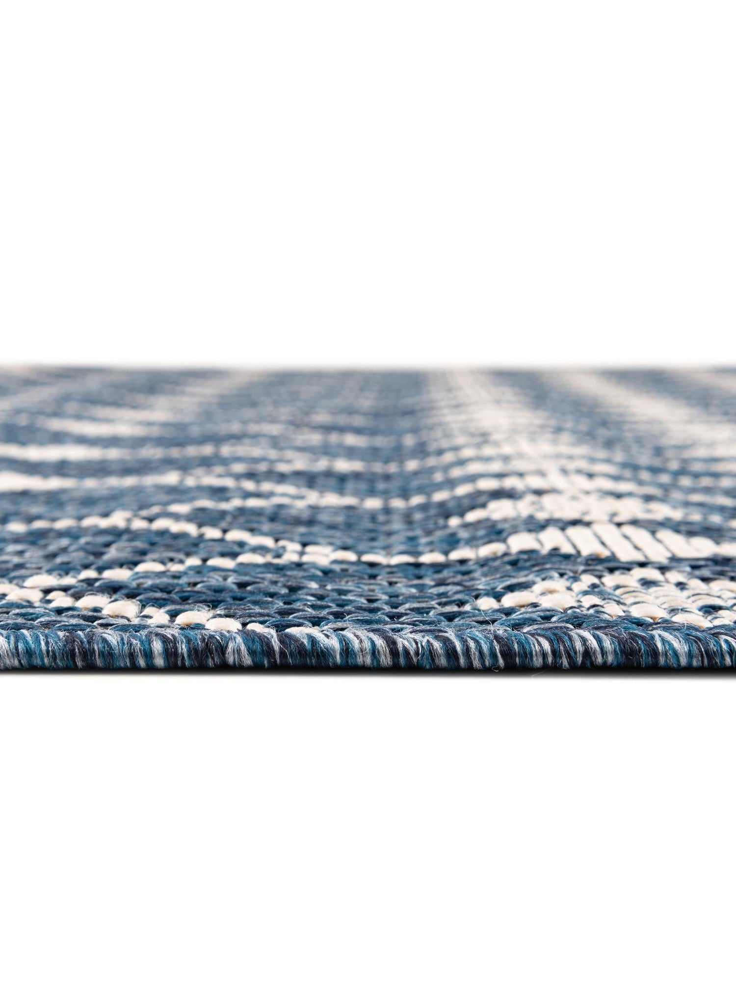Blue 2' 7 x 10' Outdoor Trellis Runner Area Rug Weather Resistant for Patio, Deck, Terrace, Balcony, Porch Geometric Design Water Safe Outside Carpet for Sale at Rug Engine