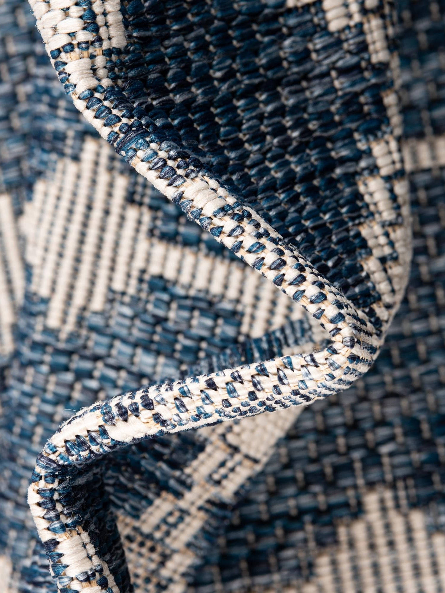 Blue 2' 7 x 10' Outdoor Trellis Runner Area Rug Weather Resistant for Patio, Deck, Terrace, Balcony, Porch Geometric Design Water Safe Outside Carpet for Sale at Rug Engine