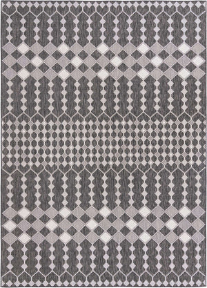 Charcoal 10' x 14' 1 Outdoor Trellis Rectangle Area Rug Weather Resistant for Patio, Deck, Terrace, Balcony, Porch Geometric Design Water Safe Outside Carpet for Sale at Rug Engine
