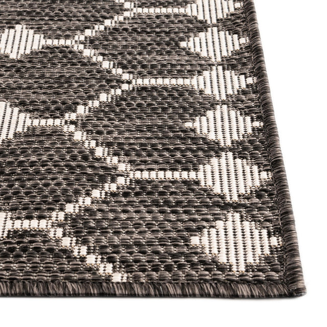 Charcoal 9' x 12' Outdoor Trellis Rectangle Area Rug Weather Resistant for Patio, Deck, Terrace, Balcony, Porch Geometric Design Water Safe Outside Carpet for Sale at Rug Engine