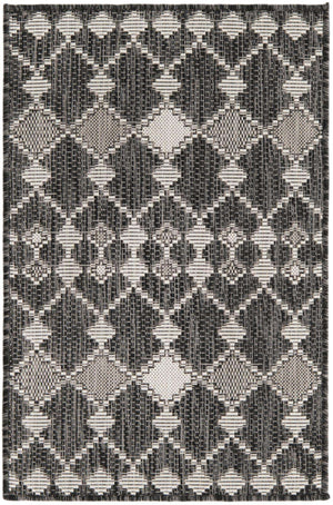Charcoal 2' x 3' 1 Outdoor Trellis Rectangle Area Rug Weather Resistant for Patio, Deck, Terrace, Balcony, Porch Geometric Design Water Safe Outside Carpet for Sale at Rug Engine