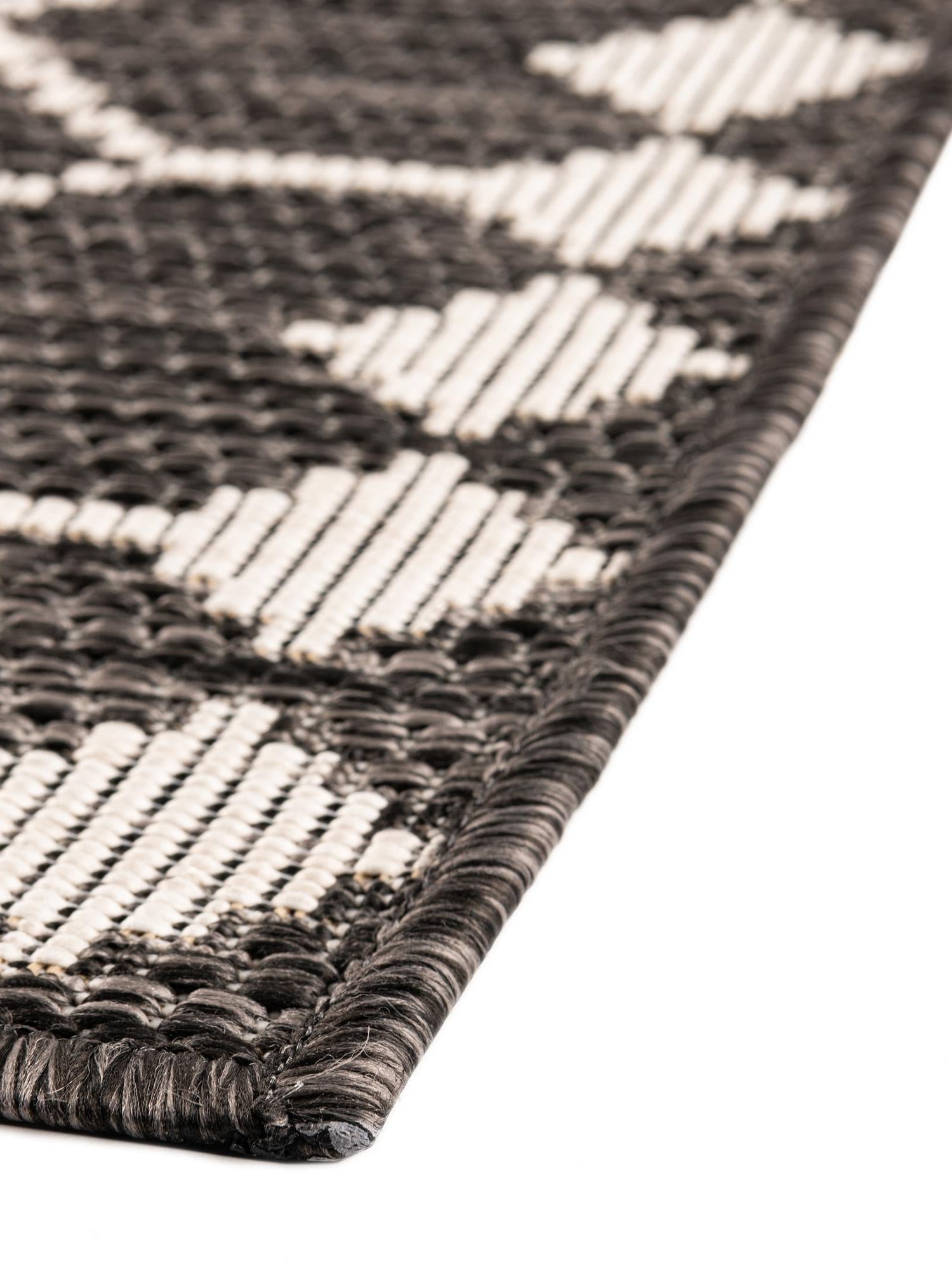 Charcoal 2' 7 x 10' Outdoor Trellis Runner Area Rug Weather Resistant for Patio, Deck, Terrace, Balcony, Porch Geometric Design Water Safe Outside Carpet for Sale at Rug Engine