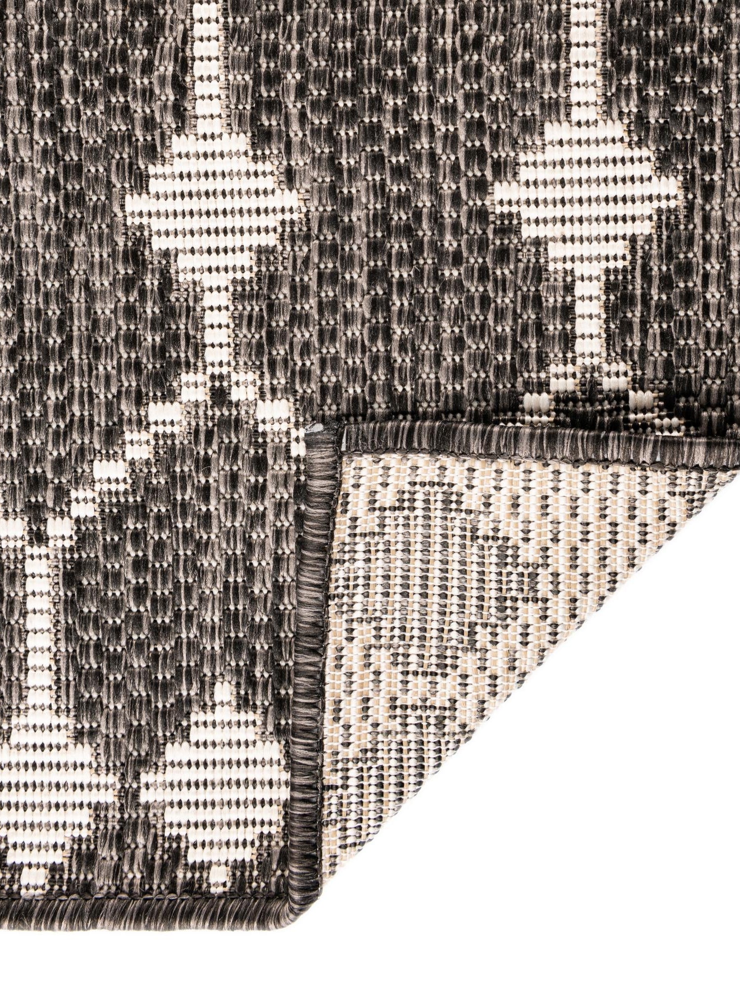 Charcoal 2' x 8' Outdoor Trellis Runner Area Rug Weather Resistant for Patio, Deck, Terrace, Balcony, Porch Geometric Design Water Safe Outside Carpet for Sale at Rug Engine