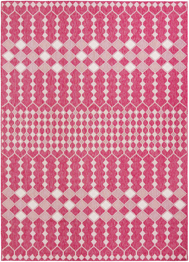 Magenta 10' x 14' 1 Outdoor Trellis Rectangle Area Rug Weather Resistant for Patio, Deck, Terrace, Balcony, Porch Geometric Design Water Safe Outside Carpet for Sale at Rug Engine