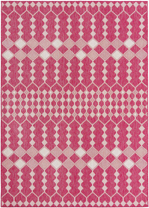 Magenta 7' 10 x 11' Outdoor Trellis Rectangle Area Rug Weather Resistant for Patio, Deck, Terrace, Balcony, Porch Geometric Design Water Safe Outside Carpet for Sale at Rug Engine