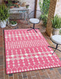 Magenta 2' x 3' 1 Outdoor Trellis Rectangle Area Rug Weather Resistant for Patio, Deck, Terrace, Balcony, Porch Geometric Design Water Safe Outside Carpet for Sale at Rug Engine