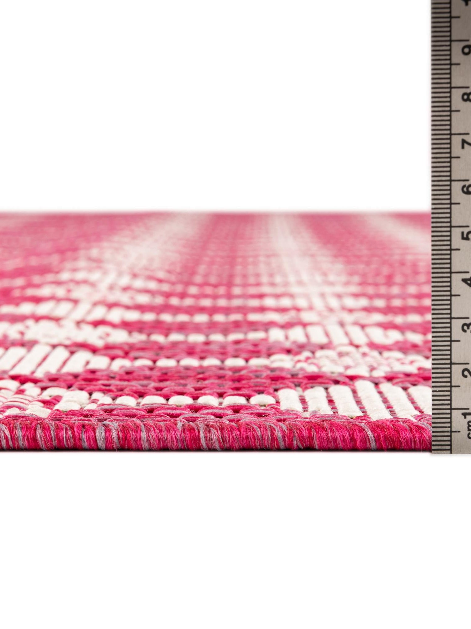Magenta 9' x 12' Outdoor Trellis Rectangle Area Rug Weather Resistant for Patio, Deck, Terrace, Balcony, Porch Geometric Design Water Safe Outside Carpet for Sale at Rug Engine
