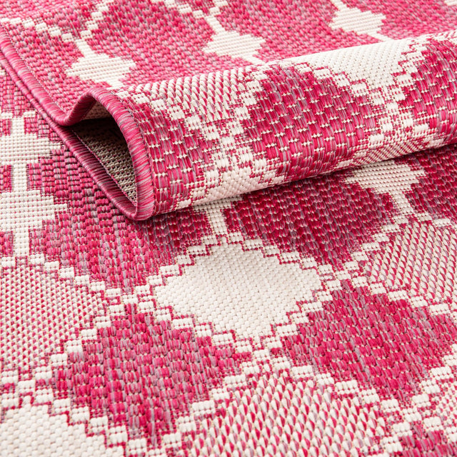 Magenta 10' x 14' 1 Outdoor Trellis Rectangle Area Rug Weather Resistant for Patio, Deck, Terrace, Balcony, Porch Geometric Design Water Safe Outside Carpet for Sale at Rug Engine