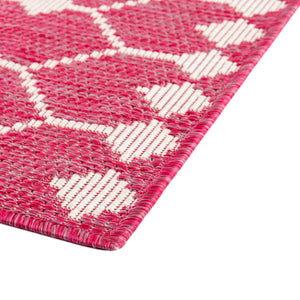 Magenta 10' x 14' 1 Outdoor Trellis Rectangle Area Rug Weather Resistant for Patio, Deck, Terrace, Balcony, Porch Geometric Design Water Safe Outside Carpet for Sale at Rug Engine