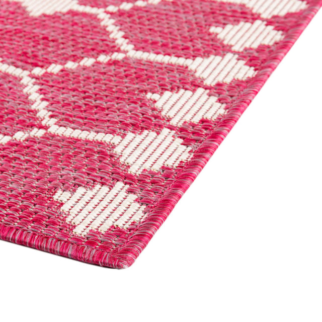 Magenta 9' x 12' Outdoor Trellis Rectangle Area Rug Weather Resistant for Patio, Deck, Terrace, Balcony, Porch Geometric Design Water Safe Outside Carpet for Sale at Rug Engine