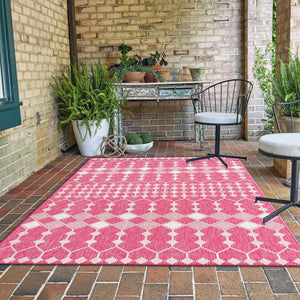Magenta 10' x 14' 1 Outdoor Trellis Rectangle Area Rug Weather Resistant for Patio, Deck, Terrace, Balcony, Porch Geometric Design Water Safe Outside Carpet for Sale at Rug Engine