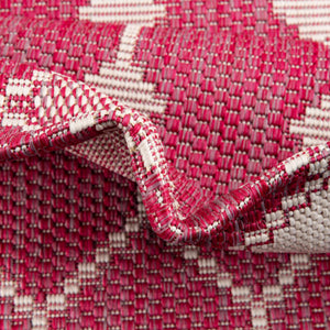Magenta 10' x 10' Outdoor Trellis Square Area Rug Weather Resistant for Patio, Deck, Terrace, Balcony, Porch Geometric Design Water Safe Outside Carpet for Sale at Rug Engine