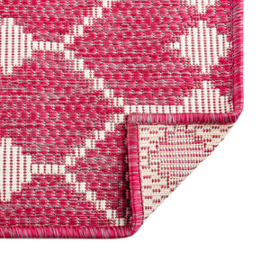 Magenta 10' x 10' Outdoor Trellis Square Area Rug Weather Resistant for Patio, Deck, Terrace, Balcony, Porch Geometric Design Water Safe Outside Carpet for Sale at Rug Engine