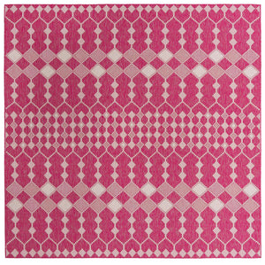 Magenta 10' x 10' Outdoor Trellis Square Area Rug Weather Resistant for Patio, Deck, Terrace, Balcony, Porch Geometric Design Water Safe Outside Carpet for Sale at Rug Engine