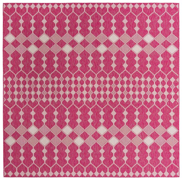 Magenta 10' x 10' Outdoor Trellis Square Area Rug Weather Resistant for Patio, Deck, Terrace, Balcony, Porch Geometric Design Water Safe Outside Carpet for Sale at Rug Engine