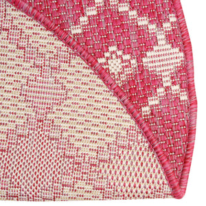Magenta 4' 1 x 4' 1 Outdoor Trellis Round Area Rug Weather Resistant for Patio, Deck, Terrace, Balcony, Porch Geometric Design Water Safe Outside Carpet for Sale at Rug Engine