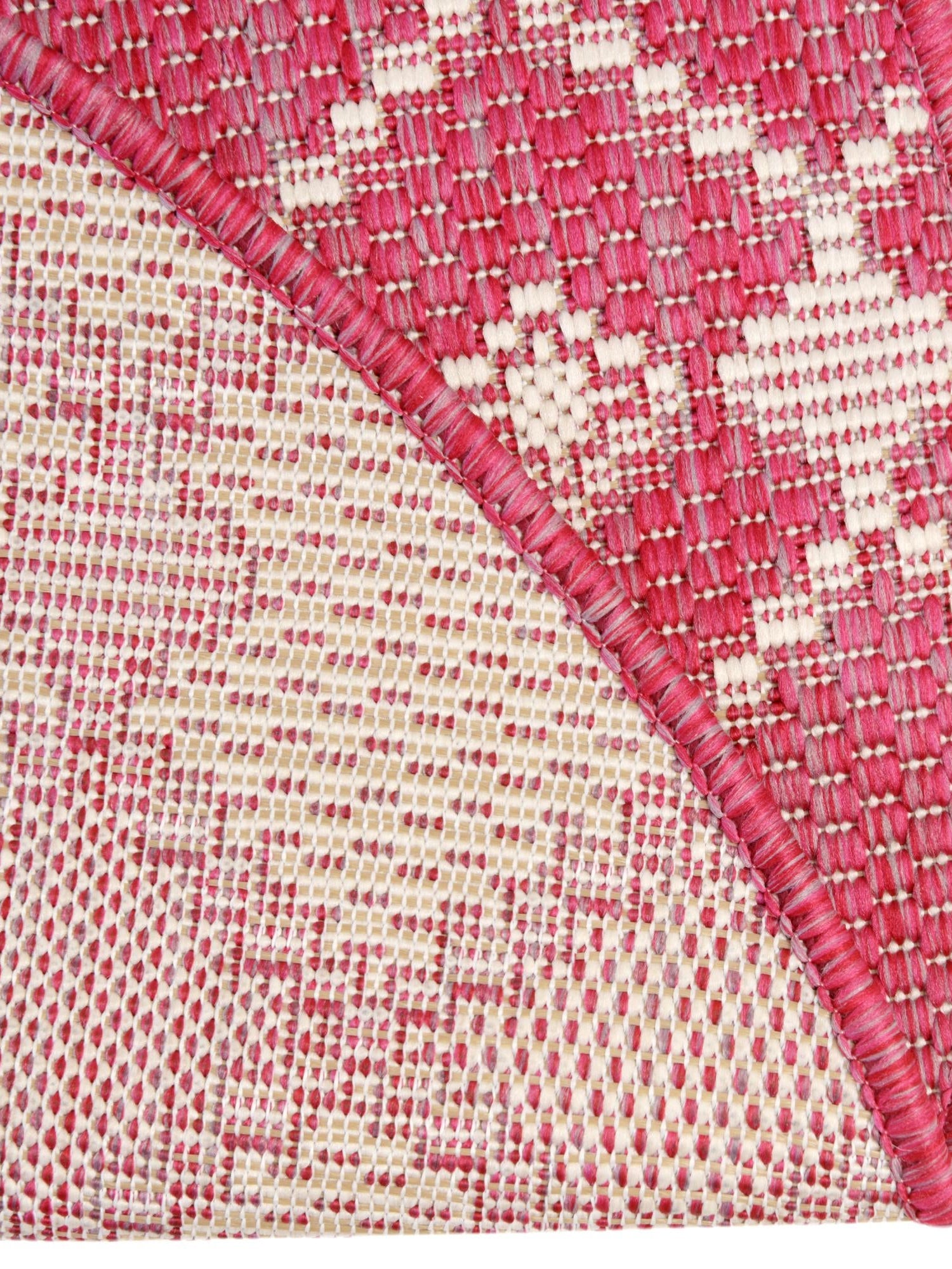 Magenta 10' x 10' Outdoor Trellis Round Area Rug Weather Resistant for Patio, Deck, Terrace, Balcony, Porch Geometric Design Water Safe Outside Carpet for Sale at Rug Engine
