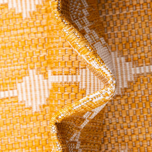 Yellow 2' x 8' Outdoor Trellis Runner Area Rug Weather Resistant for Patio, Deck, Terrace, Balcony, Porch Geometric Design Water Safe Outside Carpet for Sale at Rug Engine