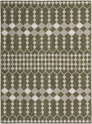 Green 8' x 11' Outdoor Trellis Rectangle Rug
