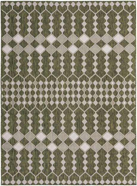 Green 8' x 11' Outdoor Trellis Rectangle Rug