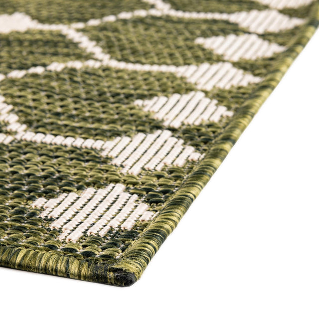 Green 2' x 3' 1 Outdoor Trellis Rectangle Area Rug Weather Resistant for Patio, Deck, Terrace, Balcony, Porch Geometric Design Water Safe Outside Carpet for Sale at Rug Engine