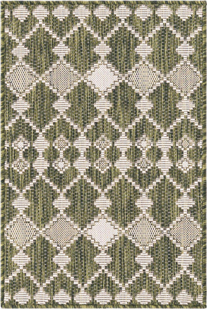 Green 2' x 3' 1 Outdoor Trellis Rectangle Area Rug Weather Resistant for Patio, Deck, Terrace, Balcony, Porch Geometric Design Water Safe Outside Carpet for Sale at Rug Engine