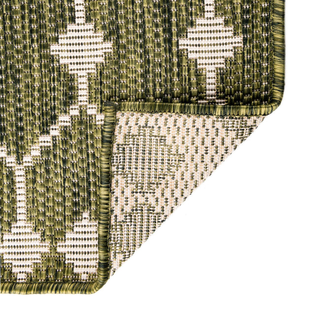 Green 10' x 10' Outdoor Trellis Square Area Rug Weather Resistant for Patio, Deck, Terrace, Balcony, Porch Geometric Design Water Safe Outside Carpet for Sale at Rug Engine