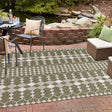 Green 10' x 10' Outdoor Trellis Square Area Rug Weather Resistant for Patio, Deck, Terrace, Balcony, Porch Geometric Design Water Safe Outside Carpet for Sale at Rug Engine