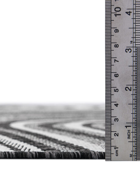 Charcoal Ivory 5' 3 x 8' Outdoor Modern Rectangle Area Rug Weather Resistant for Patio, Deck, Terrace, Balcony, Porch 100% Polypropylene Modern Outside Carpet for Sale at Rug Engine