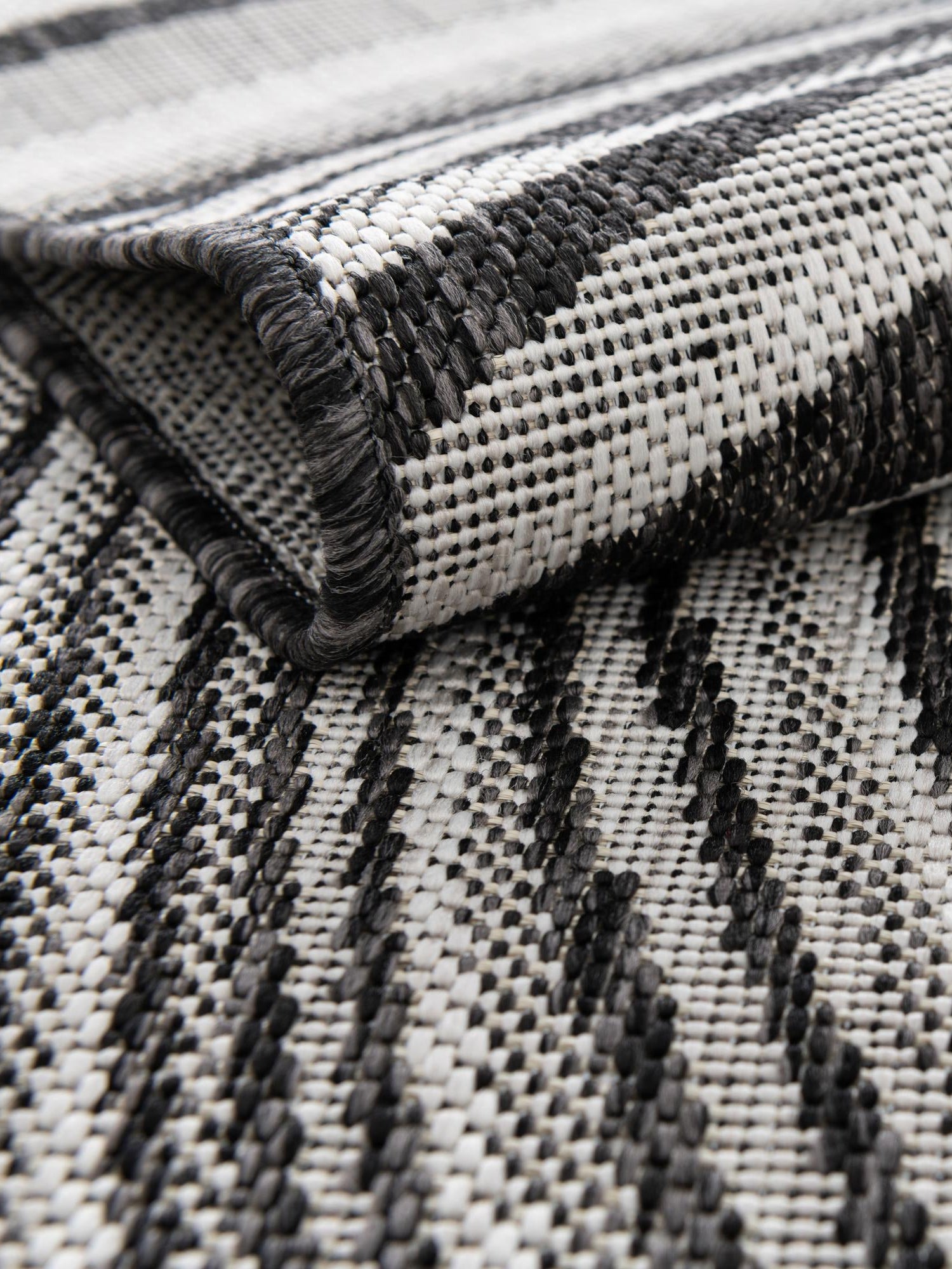 Charcoal Ivory 5' 3 x 8' Outdoor Modern Rectangle Area Rug Weather Resistant for Patio, Deck, Terrace, Balcony, Porch 100% Polypropylene Modern Outside Carpet for Sale at Rug Engine
