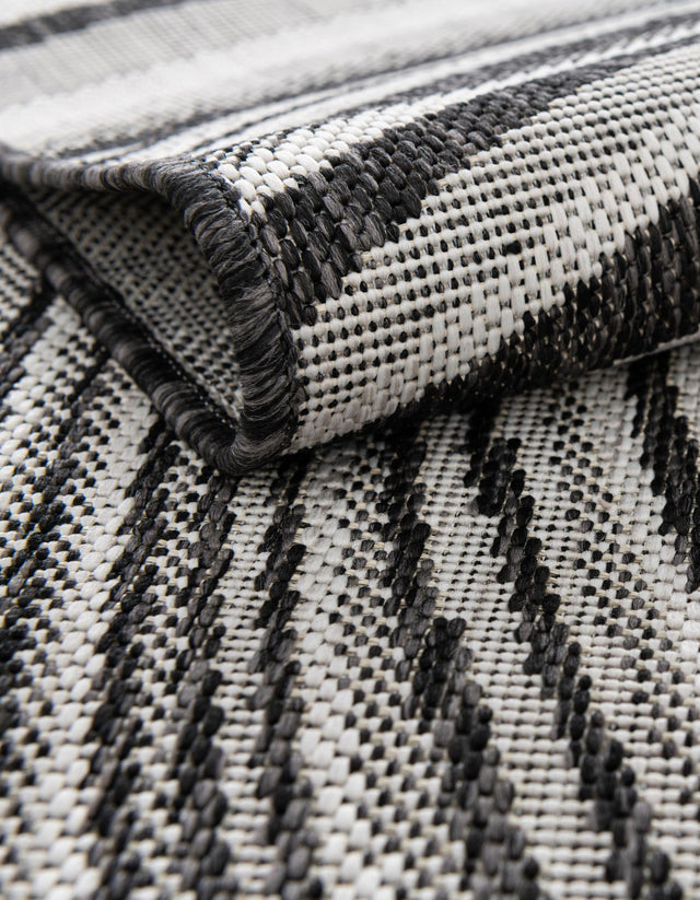 Charcoal Ivory 5' 3 x 8' Outdoor Modern Rectangle Area Rug Weather Resistant for Patio, Deck, Terrace, Balcony, Porch 100% Polypropylene Modern Outside Carpet for Sale at Rug Engine