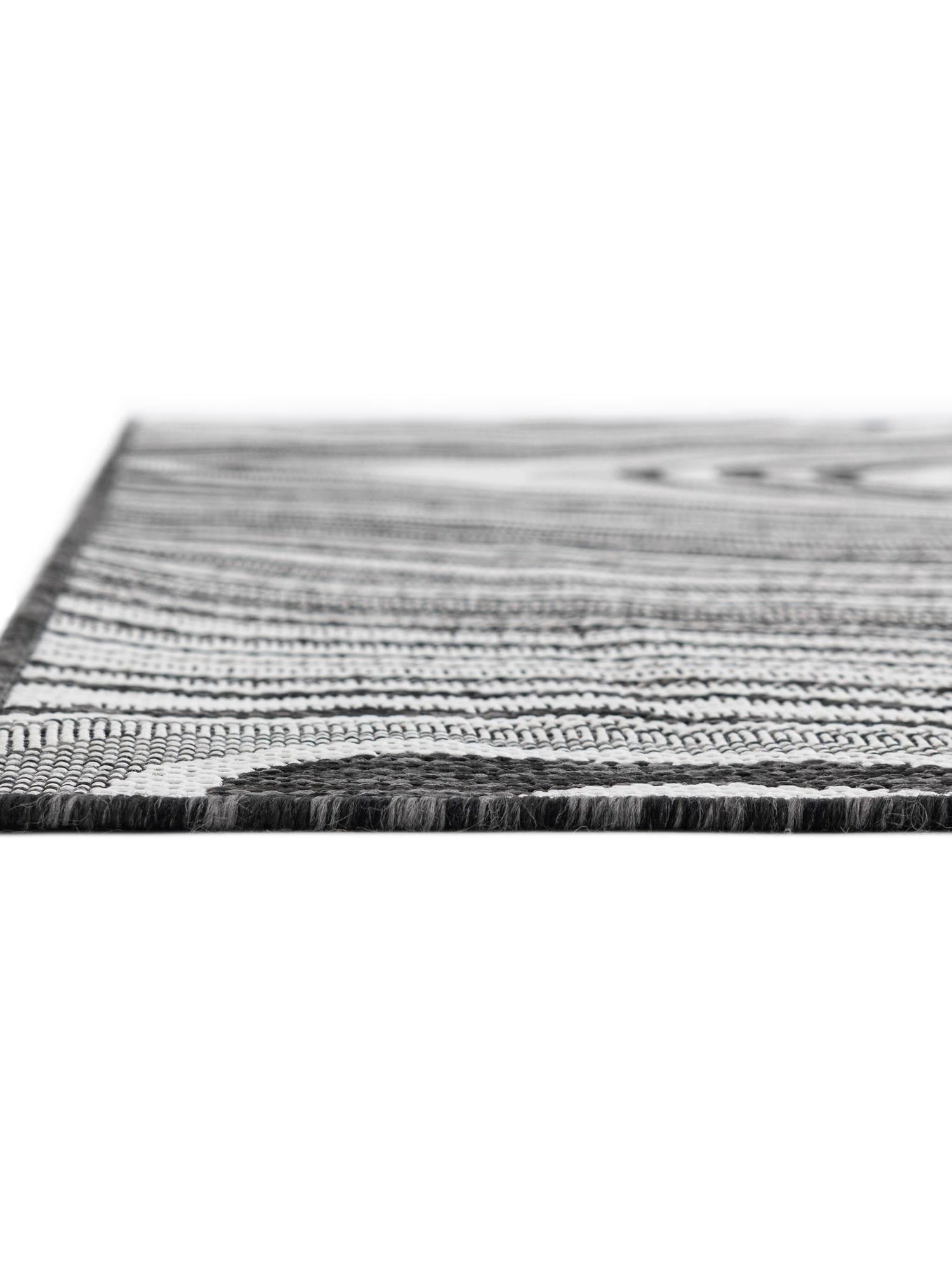 Charcoal Ivory 5' 3 x 8' Outdoor Modern Rectangle Area Rug Weather Resistant for Patio, Deck, Terrace, Balcony, Porch 100% Polypropylene Modern Outside Carpet for Sale at Rug Engine