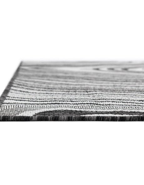 Charcoal Ivory 5' 3 x 8' Outdoor Modern Rectangle Area Rug Weather Resistant for Patio, Deck, Terrace, Balcony, Porch 100% Polypropylene Modern Outside Carpet for Sale at Rug Engine