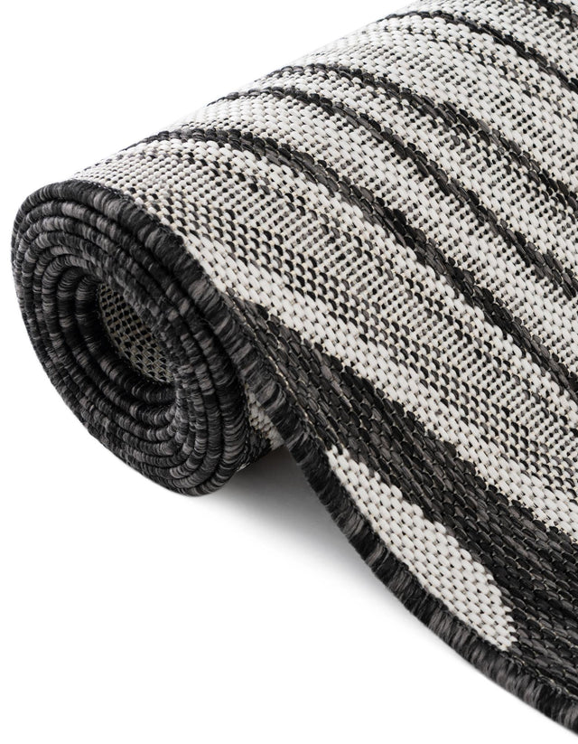 Charcoal Ivory 4' 1 x 6' 1 Outdoor Modern Rectangle Area Rug Weather Resistant for Patio, Deck, Terrace, Balcony, Porch 100% Polypropylene Modern Outside Carpet for Sale at Rug Engine