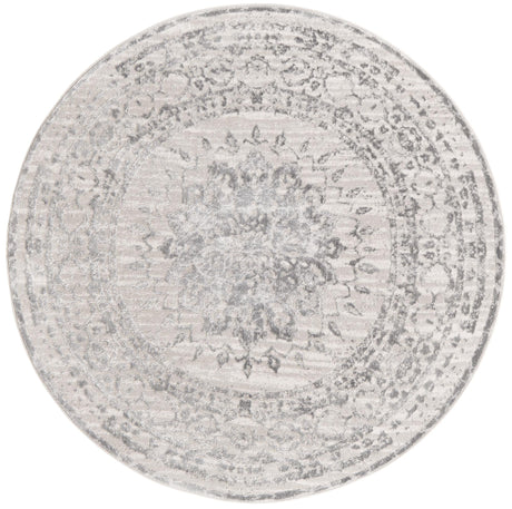 Gray 5' 3 x 5' 3 Aberdeen Round Area Rug 60% Polypropylene & 40% Polyester Living Dining Office Room Carpet for Sale at Rug Engine