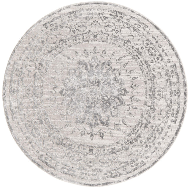 Gray 5' 3 x 5' 3 Aberdeen Round Area Rug 60% Polypropylene & 40% Polyester Living Dining Office Room Carpet for Sale at Rug Engine