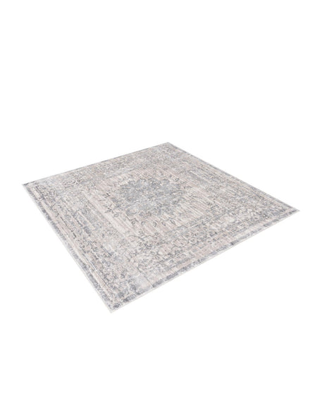 Gray 5' 3 x 5' 3 Aberdeen Square Area Rug 60% Polypropylene & 40% Polyester Living Dining Office Room Carpet for Sale at Rug Engine