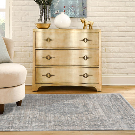 Gray 5' 3 x 5' 3 Aberdeen Square Area Rug 60% Polypropylene & 40% Polyester Living Dining Office Room Carpet for Sale at Rug Engine