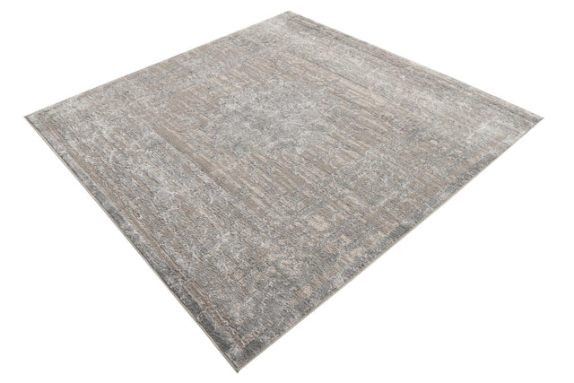 Gray 5' 3 x 5' 3 Aberdeen Square Area Rug 60% Polypropylene & 40% Polyester Living Dining Office Room Carpet for Sale at Rug Engine