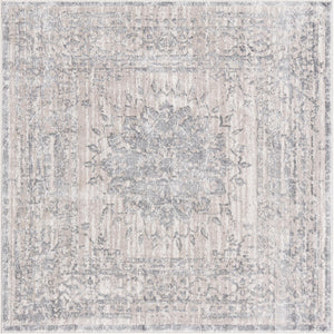 Gray 5' 3 x 5' 3 Aberdeen Square Area Rug 60% Polypropylene & 40% Polyester Living Dining Office Room Carpet for Sale at Rug Engine