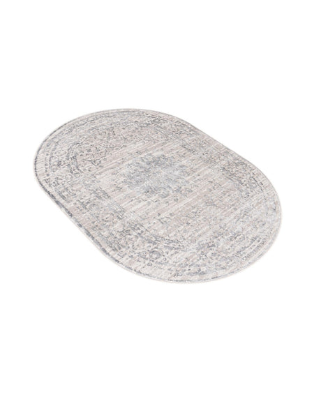 Gray 4' x 6' Aberdeen Oval Area Rug 60% Polypropylene & 40% Polyester Living Dining Office Room Carpet for Sale at Rug Engine