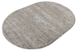 Gray 4' x 6' Aberdeen Oval Area Rug 60% Polypropylene & 40% Polyester Living Dining Office Room Carpet for Sale at Rug Engine